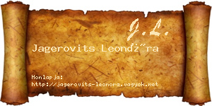 Jagerovits Leonóra névjegykártya